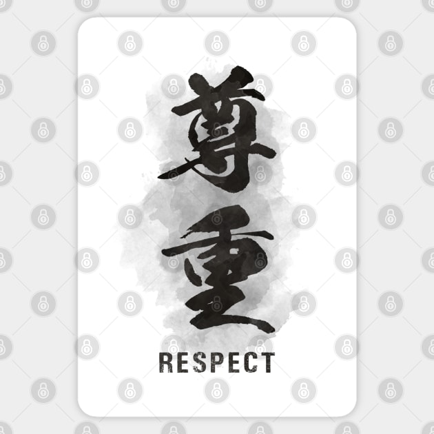 Respect "Soncho" Calligraphy Kanji Sticker by Takeda_Art